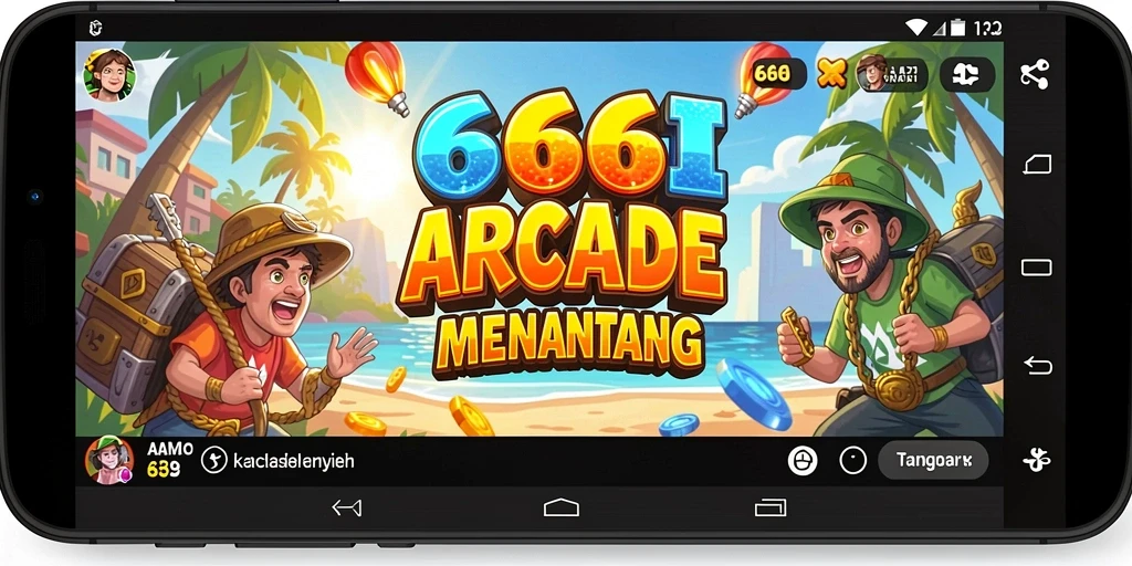 Tangkapan layar aksi seru dalam permainan Arcade 666I.
