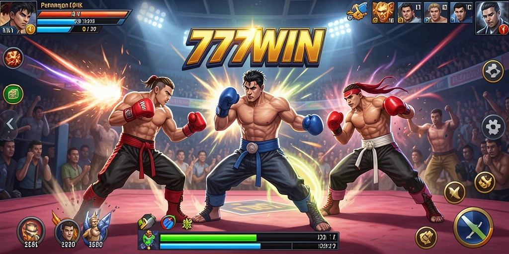 Gameplay seru dan mendebarkan dalam pertarungan Fighting.