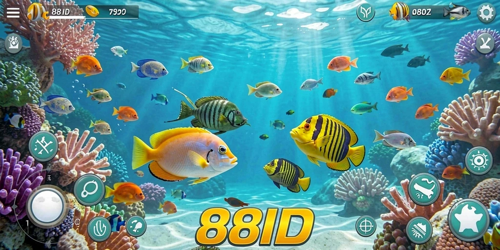 Screenshot gameplay <strong>88ID</strong> menampilkan aksi seru menembak ikan.
