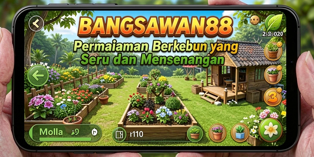 Tampilan gameplay BANGSAWAN88 saat bertani dan merawat tanaman.