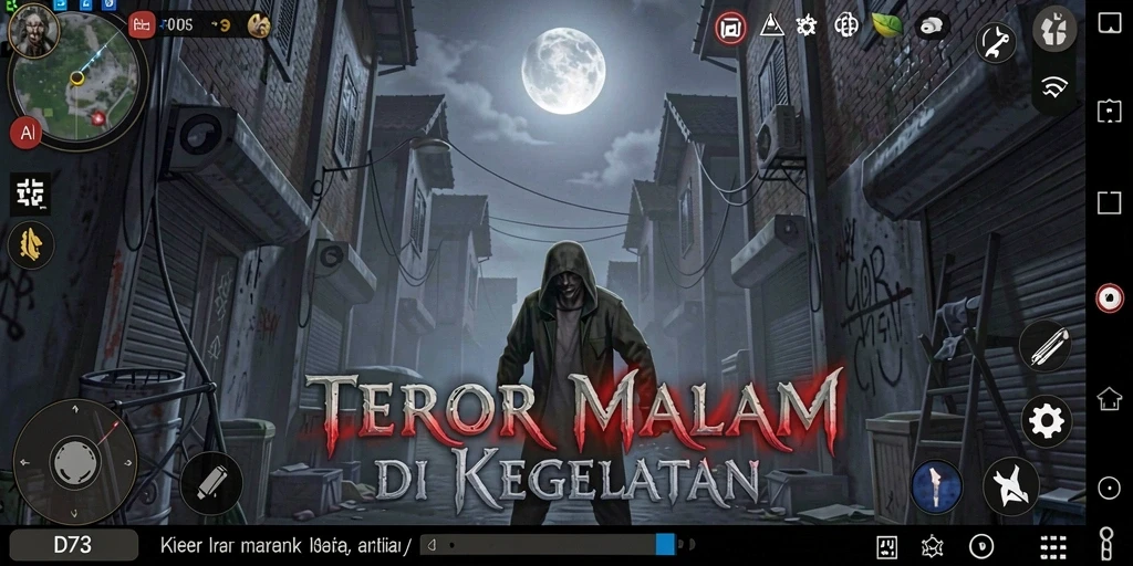 Gameplay D73 yang menakutkan dengan suasana mencekam.