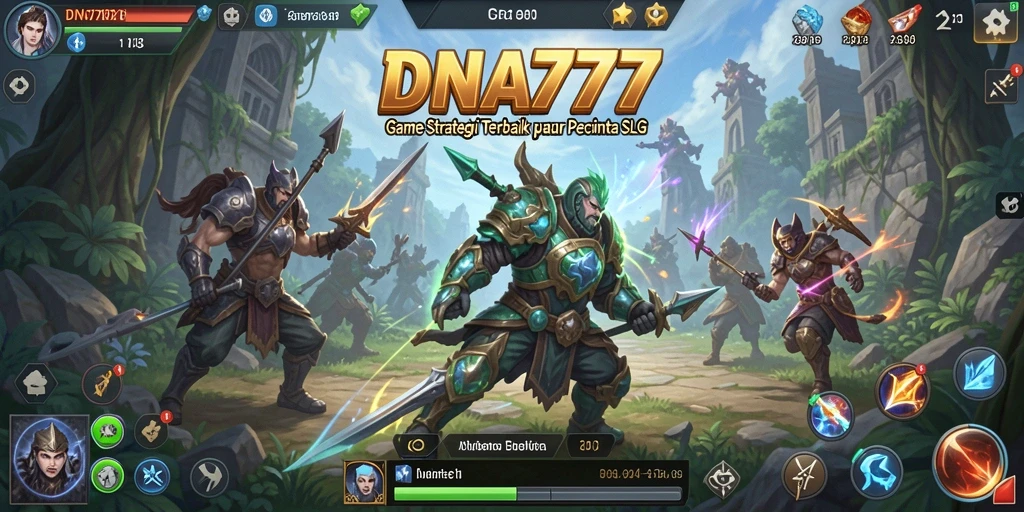 Screenshot gameplay menunjukkan strategi dan pembangunan kerajaan di DNA777.