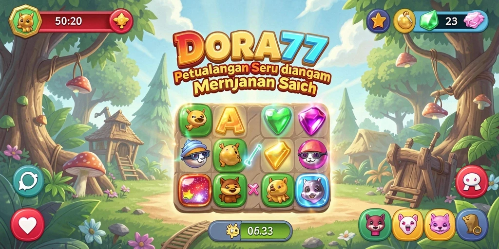 Gameplay seru mencocokkan permata di DORA77.