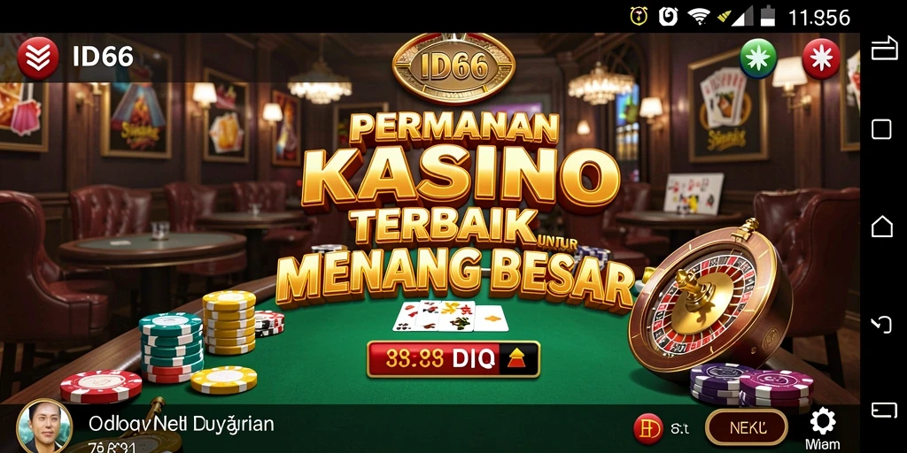 Screenshot gameplay ID66 menampilkan suasana kasino yang seru dan mendebarkan.
