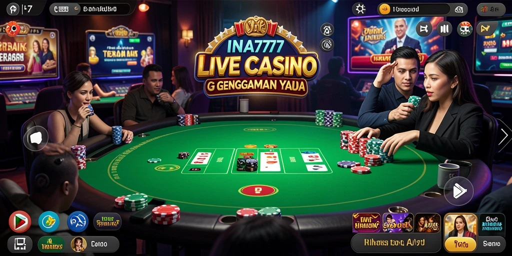 Tampilan gameplay Live Casino INA777 yang menarik dan interaktif.