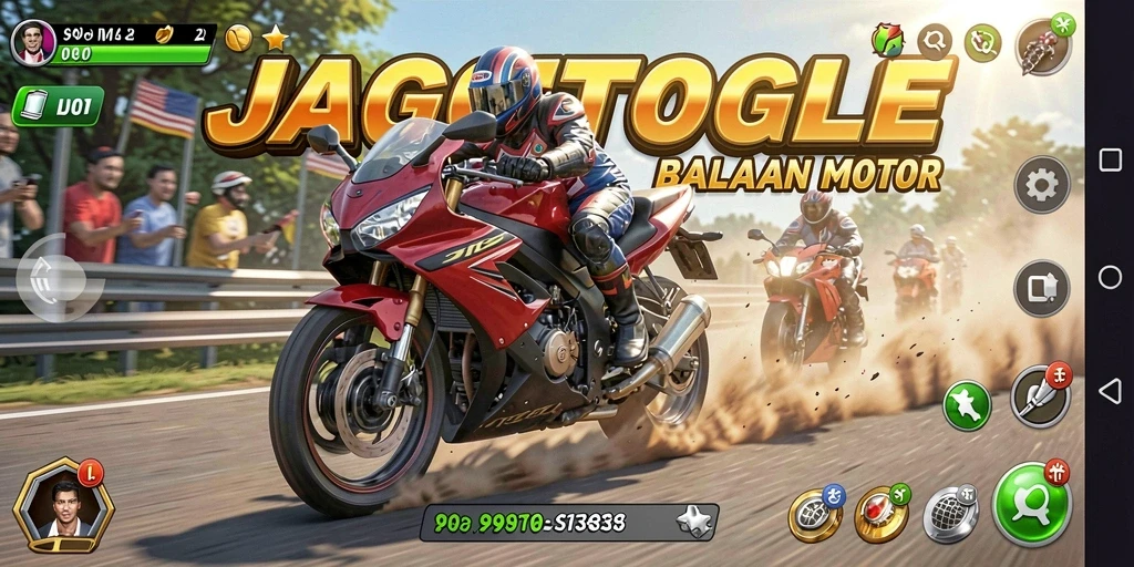 Gameplay JAGOTOGEL yang mendebarkan dalam balapan motor.