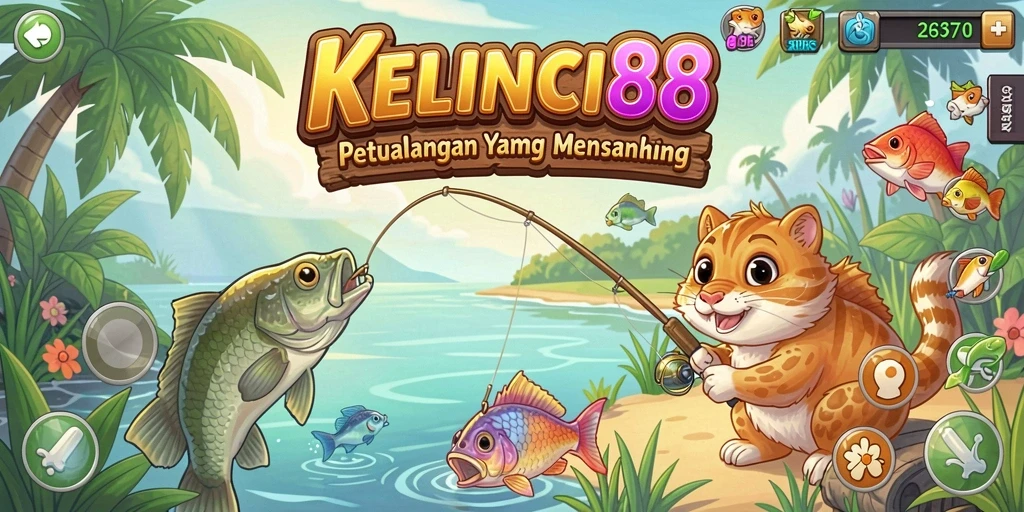 Gameplay seru KELINCI88 dengan momen menangkap ikan.