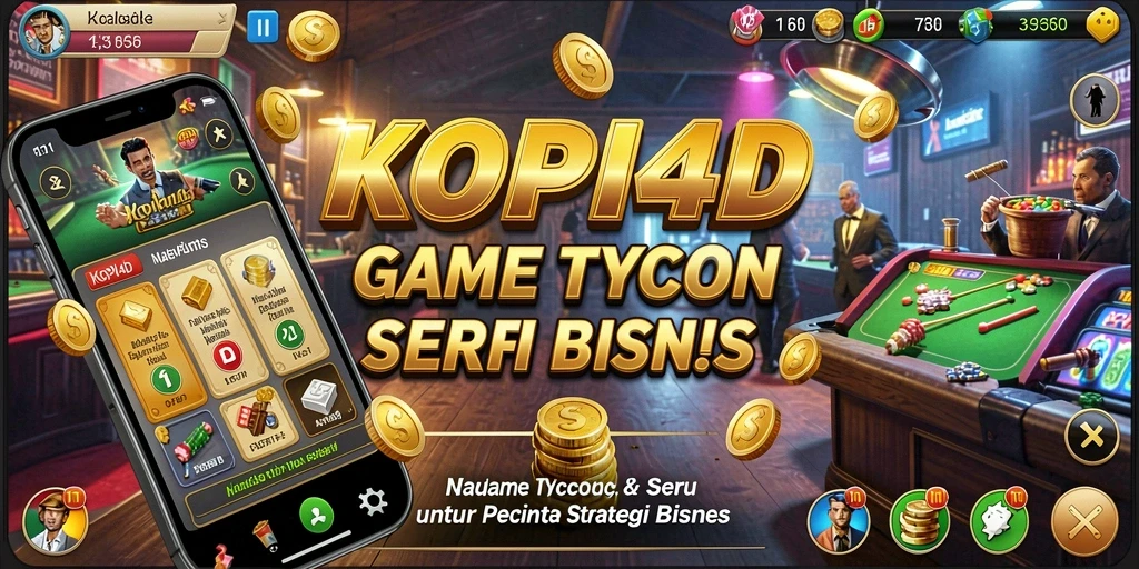 Screenshot gameplay KOPI4D menampilkan kedai kopi yang ramai dikunjungi.