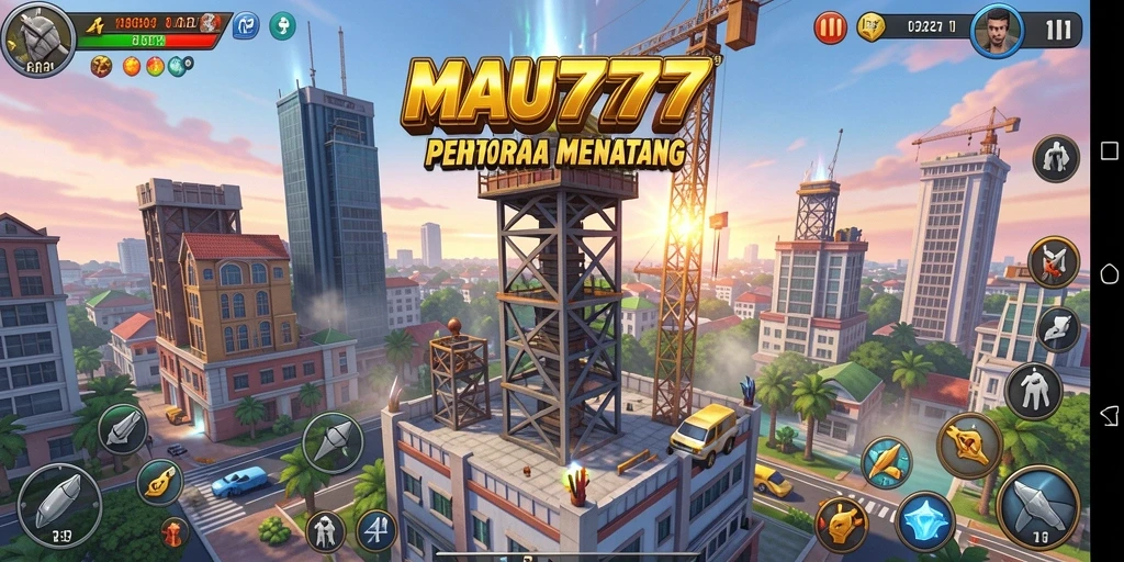 Screenshot menampilkan gameplay seru dari MAU777 dalam genre Tower Defense.