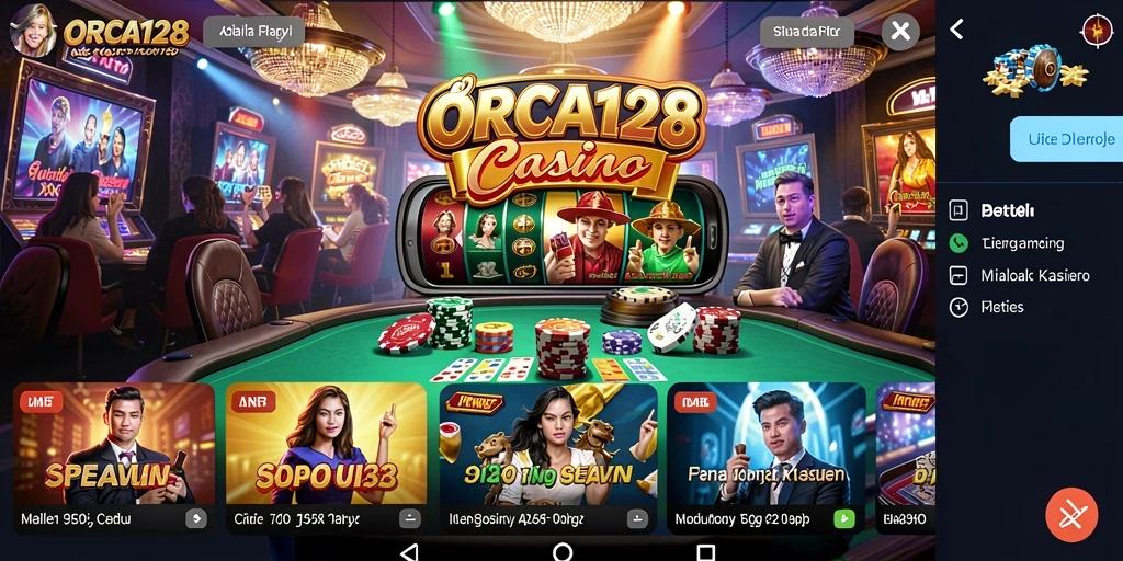 Tampilan gameplay ORCA128 yang menarik dan penuh warna.