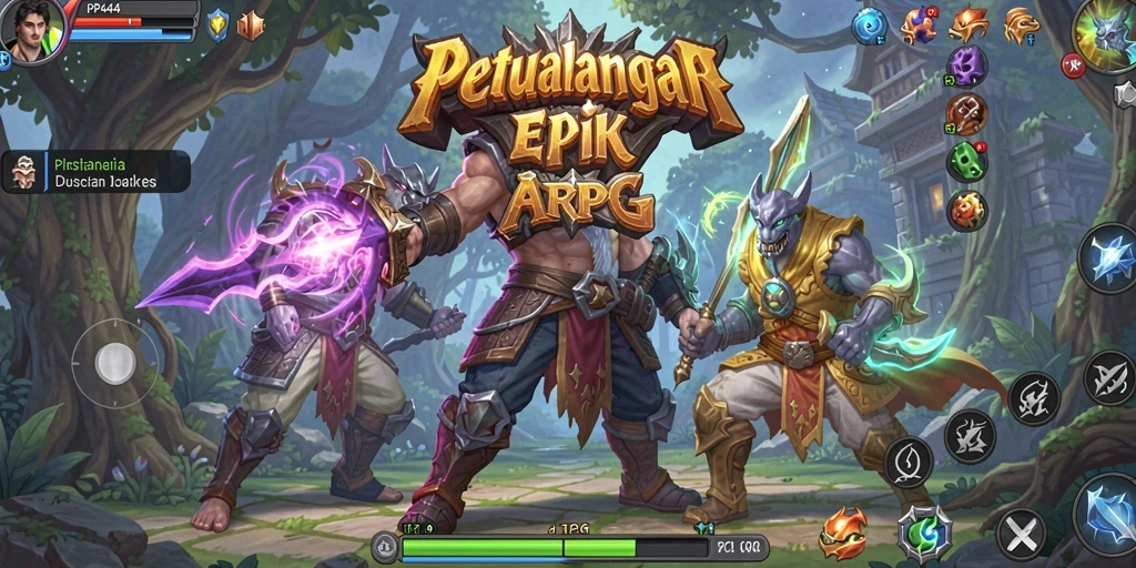 Tangkapan layar menunjukkan aksi pertempuran seru di dunia ARPG.