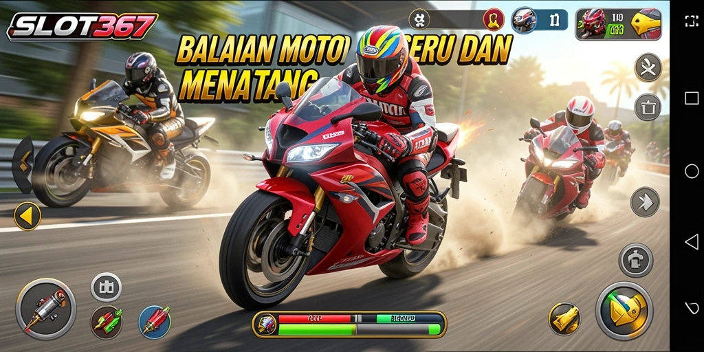 Tampilan menarik dari gameplay balapan motor SLOT367.