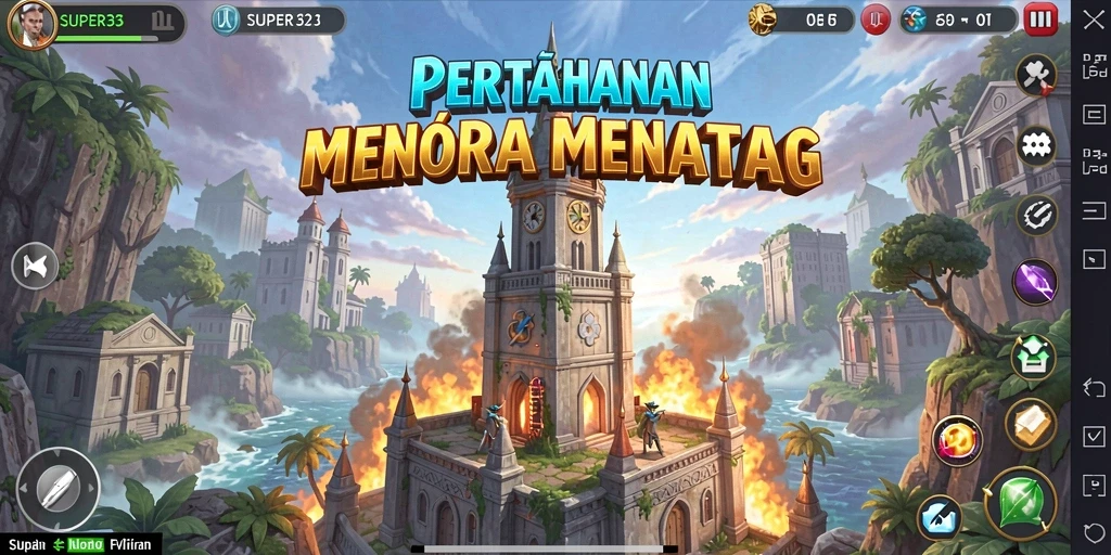 Menampilkan grafik menakjubkan dari gameplay Tower Defense yang menegangkan.