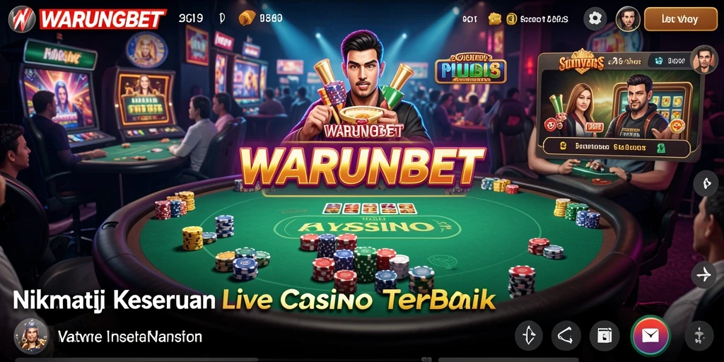 Screenshot gameplay menampilkan dealer profesional di ruang Live Casino.